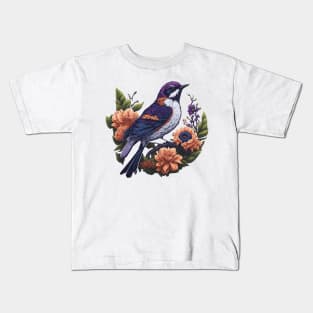 Beautiful Flowers and Bird Kids T-Shirt